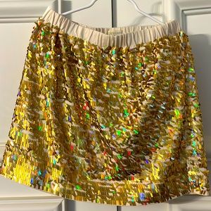 Girls crewcuts gold sequin skirt size 8